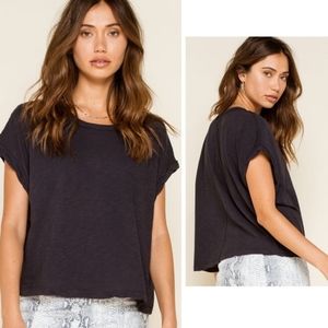 Free People - You Rock Cropped Tee (BLACK)
